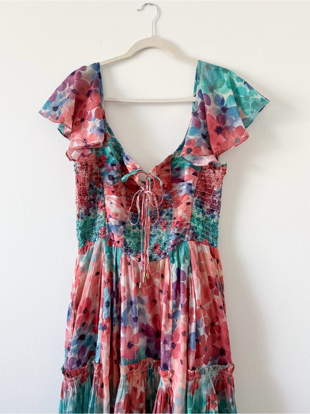 NWT Free People Sunshine Maxi Dress in Soft Tropic Combo Size Large MSRP $298 - Picture 9 of 12